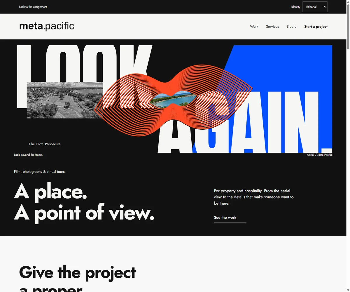 Meta Pacific landing-page art direction